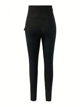 Lady Pantalones Ajustados Con Cintura Alta De Mujer Decorados Con Pedreria De Diamante