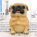 Alcancía de perro pug de resina, tamaño grande, para ahorrar monedas, decoración para el hogar, regalo para fiestas, no necesita electricidad