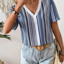 LUNE Blusa Con Escote En V Y Panel De Encaje Con Diseno Floral Y Cinta A La Moda