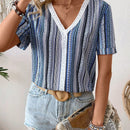 LUNE Blusa Con Escote En V Y Panel De Encaje Con Diseno Floral Y Cinta A La Moda