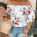 VCAY Camisa Casual Con Hombros Descubiertos Y Diseno Floral
