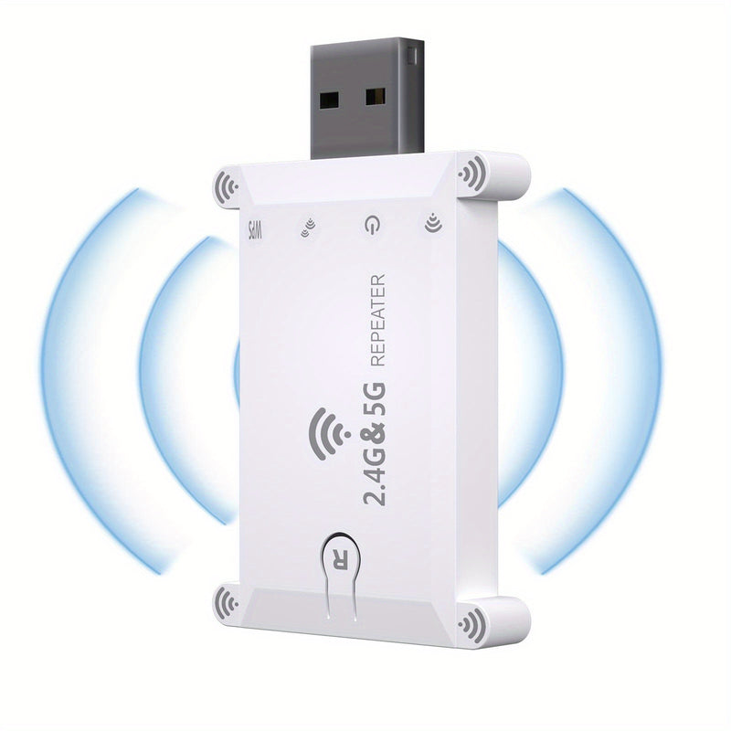 Repetidor WiFi USB de doble banda 5G de 1200Mbps para escritorios, Plug & Play, amplificador de Internet inalámbrico, compatible con redes 2.4G/5G, sin necesidad de batería