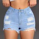 PETITE Pantalones Cortos De Mezclilla Desgastados Con Dobladillo Deshilachado Para Mujeres