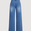 MOD Jeans Acampanados Con Lavado Desgastado Para Mujer