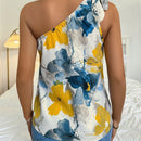 Prive Camisa Sin Mangas Con Cuello Asimetrico Y Estampado De Flores