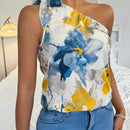 Prive Camisa Sin Mangas Con Cuello Asimetrico Y Estampado De Flores