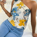 Prive Camisa Sin Mangas Con Cuello Asimetrico Y Estampado De Flores