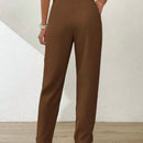 Essnce pantalones largos casuales y conicos de unicolor para ir al trabajo