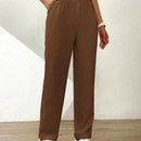 Essnce pantalones largos casuales y conicos de unicolor para ir al trabajo