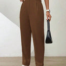Essnce pantalones largos casuales y conicos de unicolor para ir al trabajo