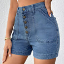 Frenchy Shorts Vaqueros Azules De Verano Con Multiples Botones Y Sensacion De Vacaciones