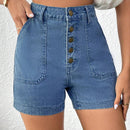 Frenchy Shorts Vaqueros Azules De Verano Con Multiples Botones Y Sensacion De Vacaciones