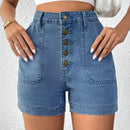 Frenchy Shorts Vaqueros Azules De Verano Con Multiples Botones Y Sensacion De Vacaciones