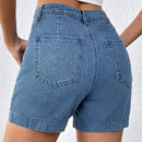 Frenchy Shorts Vaqueros Azules De Verano Con Multiples Botones Y Sensacion De Vacaciones