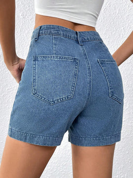 Frenchy Shorts Vaqueros Azules De Verano Con Multiples Botones Y Sensacion De Vacaciones