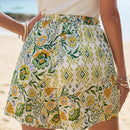 Frenchy Temporada de bodas de verano, cortos lindos casuales estilo boho chic con cintura ajustada y estampado exquisito de flores, patron geometrico, botanico, tropical y paisley, elegante y romantico, traje de bano