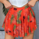 SXY Vestido de playa para mujer, skort sexy de verano con estampado bohemio tropical