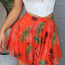 SXY Vestido de playa para mujer, skort sexy de verano con estampado bohemio tropical