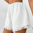 Essnce Shorts blancos de cintura elastica de chiffon con estampado de lunares #Pascua Boho