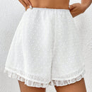 Essnce Shorts blancos de cintura elastica de chiffon con estampado de lunares #Pascua Boho