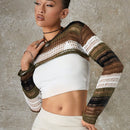 EZwear Sueter De Punto Color Bloqueado Con Recorte De Punto Hueco