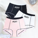 CoupledUp 3 Piezas/set Bragas Tipo Boxer Para Mujer De Contraste Con Patron De Letras