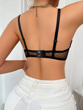 Sosten Con Aros Para Mujer Con Decoracion De Lazo Y Borde Con Volantes
