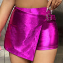 SXY Mini Skorts Envueltas De Color Solido