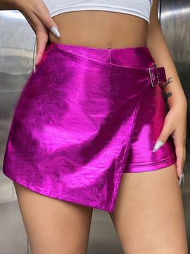 SXY Mini Skorts Envueltas De Color Solido