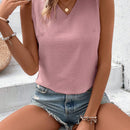 VCAY Blusa Sin Mangas Para Mujer Con Encaje Y Parches En La Espalda