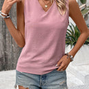 VCAY Blusa Sin Mangas Para Mujer Con Encaje Y Parches En La Espalda