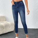 Frenchy Jeans Cortados Ajustados Elasticos De Verano Con Bajos Enrollados
