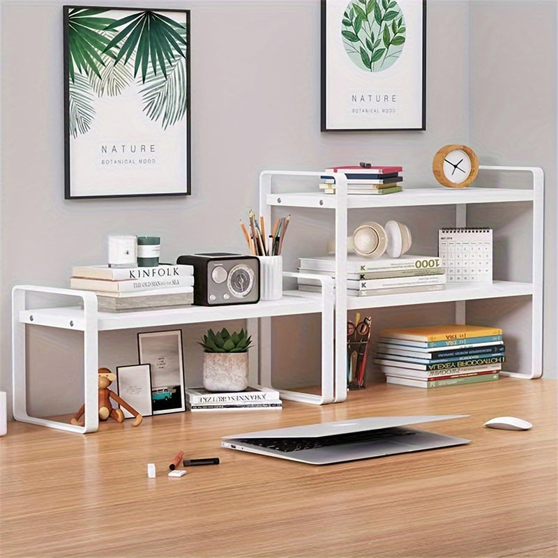 Organizador de Escritorio Moderno de Madera y Metal - Estantería de Pared con Estantes, Soporte para Documentos y Papelería de Oficina, Estante, Almacenamiento de Escritorio, Estantería, Soporte para Papelería