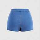 MOD Falda Pantalon De Mezclilla Para Mujer Con Dobladillo Con Volantes