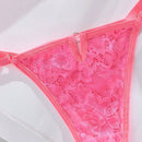 Conjunto De Encaje Sexy De Sujetador Y Bragas Para Mujer Con Correas De Hombro Ajustables