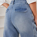 X SAMADHI  LUNE Jeans Rectos Casuales De Cintura Suelta Para Mujer