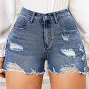 LUNE Shorts De Mezclilla Desgastados Y Deshilachados Para Mujer