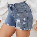 LUNE Shorts De Mezclilla Desgastados Y Deshilachados Para Mujer