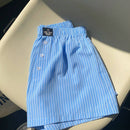 EZwear Shorts Informales Con Botones Delanteros Y Detalle De Rayas