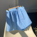 EZwear Shorts Informales Con Botones Delanteros Y Detalle De Rayas