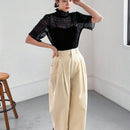 Camisa Transparente De Cuello Alto Para Mujer