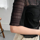 Camisa Transparente De Cuello Alto Para Mujer