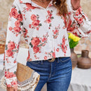 Frenchy Camisa De Manga Larga Con Hombros Caidos Y Estampado Floral Para Mujer