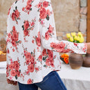 Frenchy Camisa De Manga Larga Con Hombros Caidos Y Estampado Floral Para Mujer