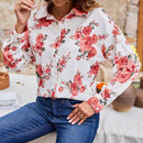 Frenchy Camisa De Manga Larga Con Hombros Caidos Y Estampado Floral Para Mujer
