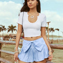 WYWH Shorts De Vacaciones Con Lazo, Cintura Alta Y Linea A