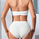 Conjunto De Bra Strapless Y Calzones Triangulares De Color Solido
