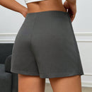 EZwear Falda Pantalon Solida Con Envoltura Metalica