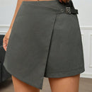 EZwear Falda Pantalon Solida Con Envoltura Metalica