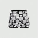 ROMWE Goth Pantalones cortos comodos de cuadros con calaveras para mujeres